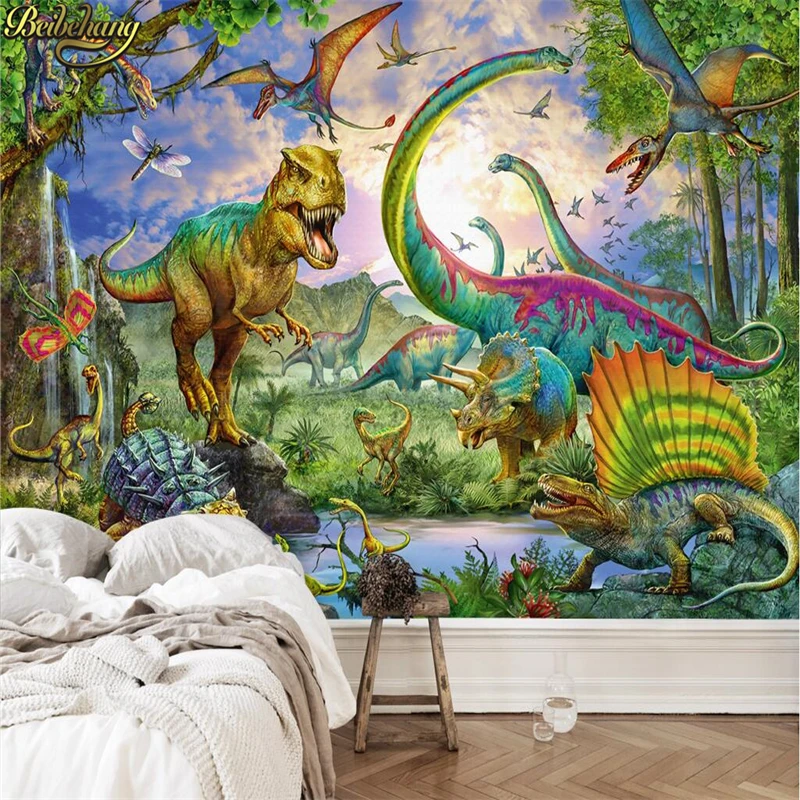 beibehang Horror dinosaur Landscape Wall paper papel de parede 3D Photo Mural Bedroom Hotel Restaurant wallpaper for walls 3 d