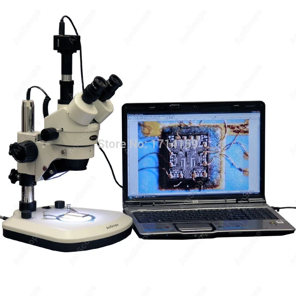 

Smart phone repair-AmScope Supplies 3.5X-90X LED Low Heat Zoom Stereo Microscope + 5MP Digital Camera