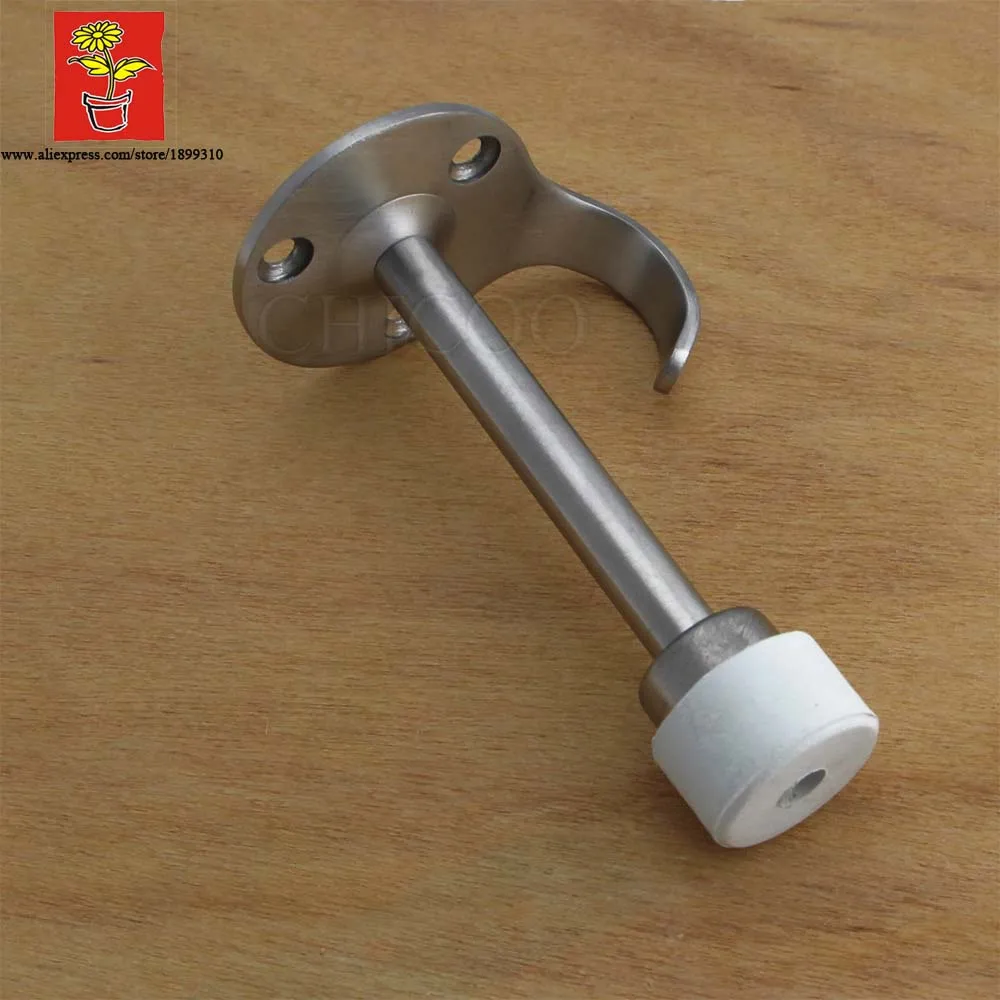 

Wholesale 10PCS Stainless steel 304 decorative white rubber door stoppers hat hooks door stop glass shower doorstop