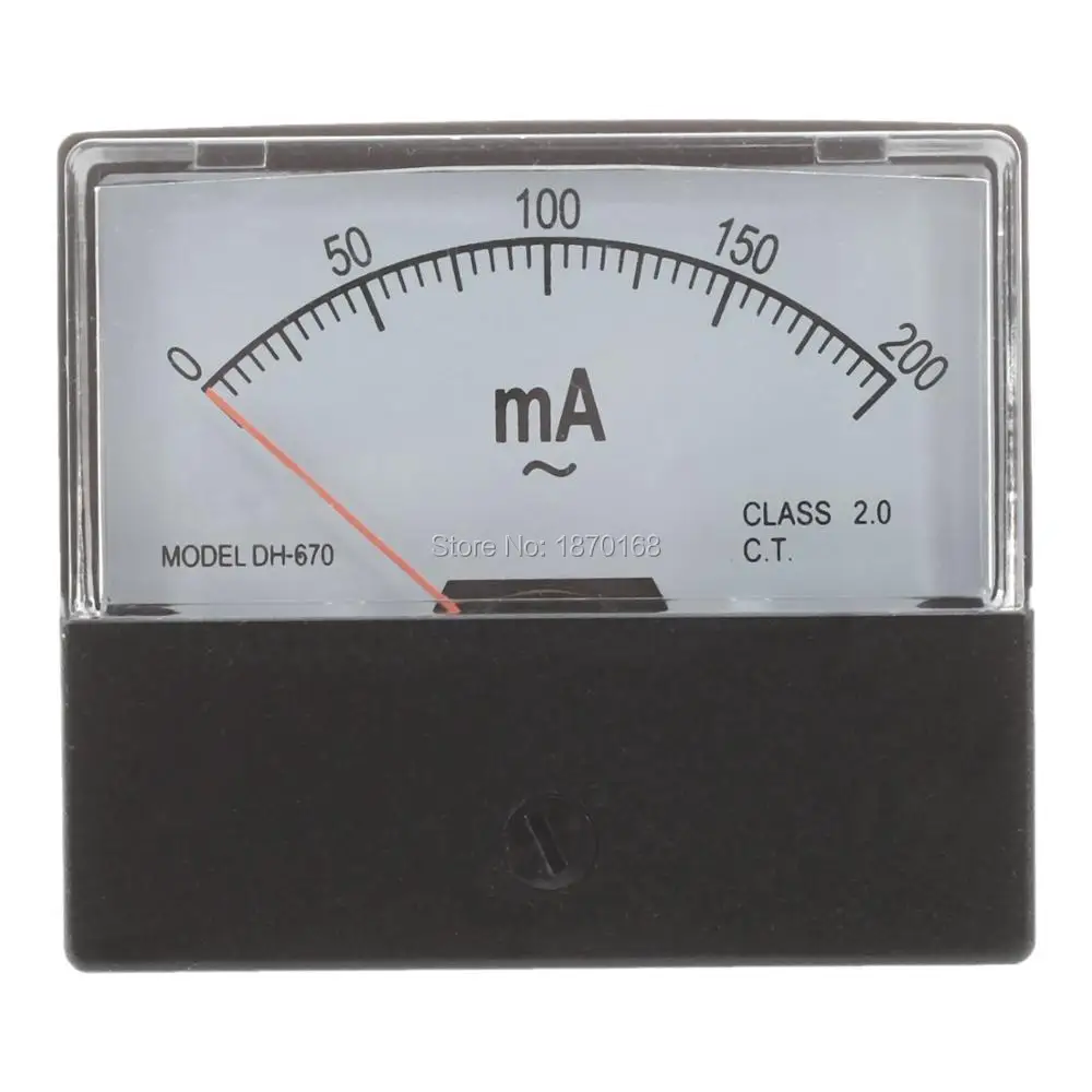 DC 1MA 20MA 30MA 50MA 100MA 200MA 300MA 500MA Analog Current Panel Meter Ampere Ammeter DH-670 DH670