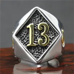 316L Stainless Steel Biker 13 Ring Mens Motorcycle Biker Band Party Mens Ring