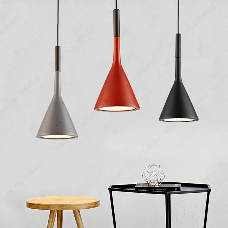 BDBQBL American Industrial Funnel Pendant Lamp Retro Cement Loft Nordic Creative Pendant Light Restaurant Bed Room Hanglamp