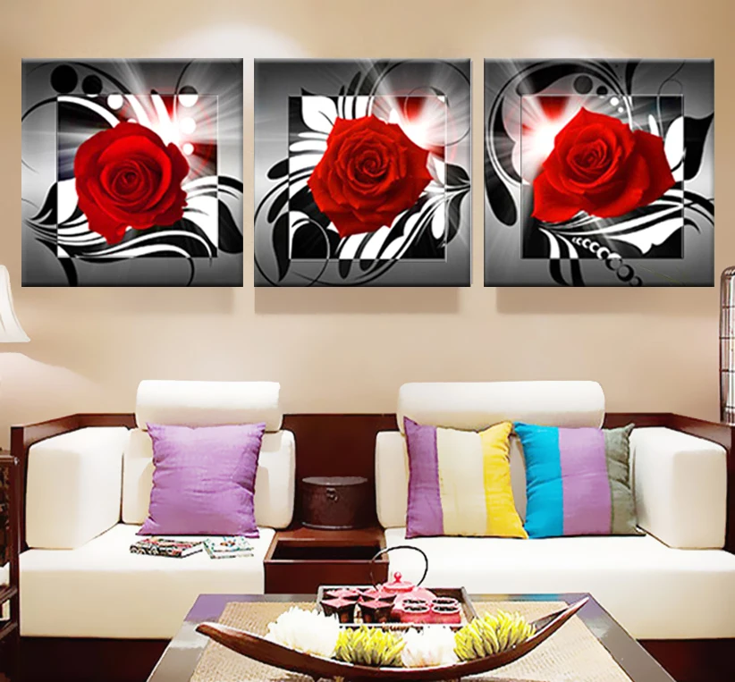 

Canvas print Roses Modern Art Modular pictures Paintings for the kitchen Poster on the Wall Print flowers triptych Home decor