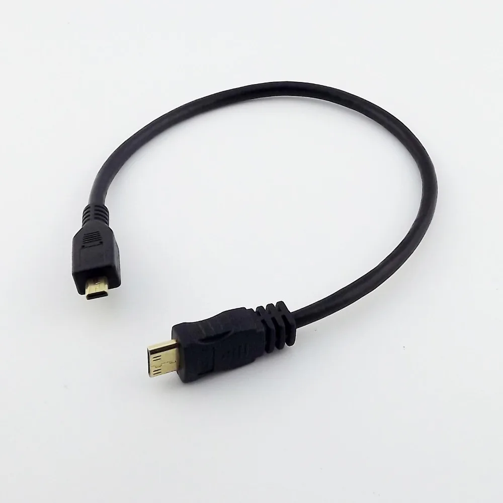 1pc kompatybilny z HDMI 1.4 Mini męski na Micro HDMI kompatybilny typ D męski kabel z przejściówką danych wideo 1080P 1FT