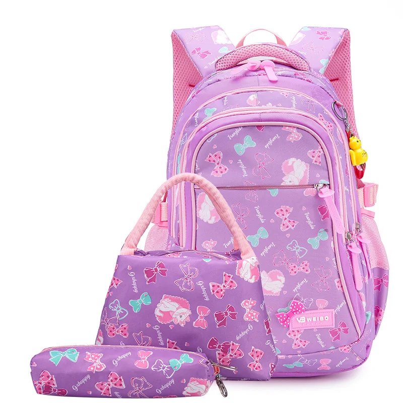 Mochilas escolares con estampado para niñas y adolescentes, morral ortopédico de viaje, mochila escolar infantil, Set de 3 unids/set