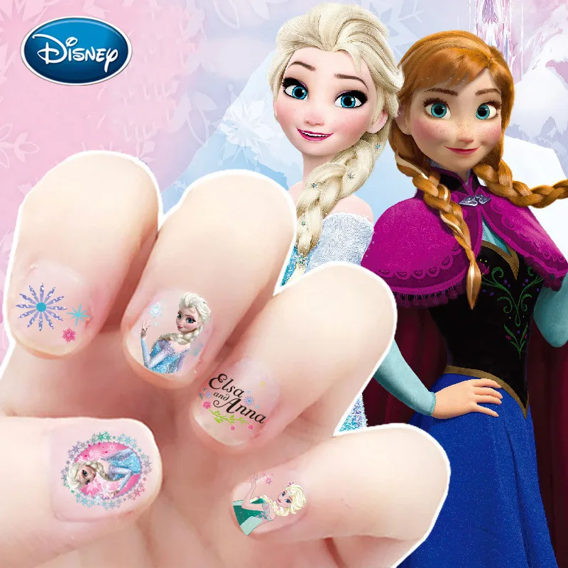 

5 Pieces Disney Children's Nail Sticker Personality Cartoon Waterproof Nail Sticker Frozen Romance Little Princess Nail Sticker