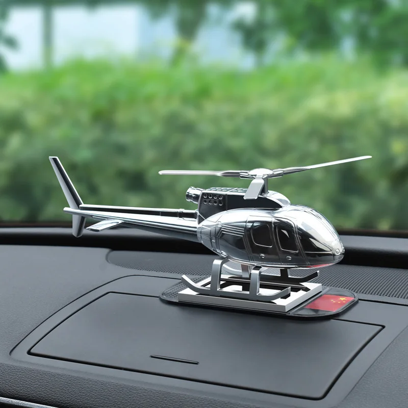 NEW Car Supplies Creative Helicopter Aircraft Decoration High-grade Metal Gift Solar Car Perfume Fragrance Car Airplane Ornament