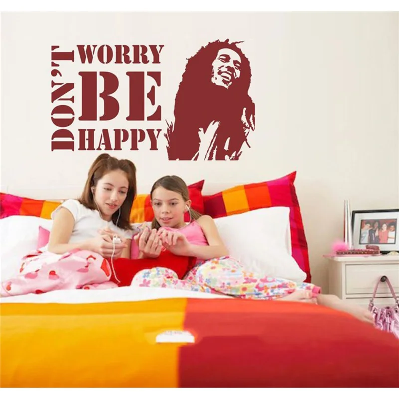 Vinyl Wall Decals Sticker * Don't Worry Be Happy * BOB MARLEY Music Quote Saying Wall Sticker Home Decor 3 sizes