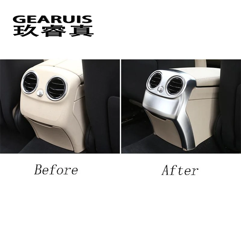 Car Styling For Mercedes Benz C Class W205 C180 C200 Center Armrest Rear Storage Panel Air Outlet Decorative Frame Cover    Trim