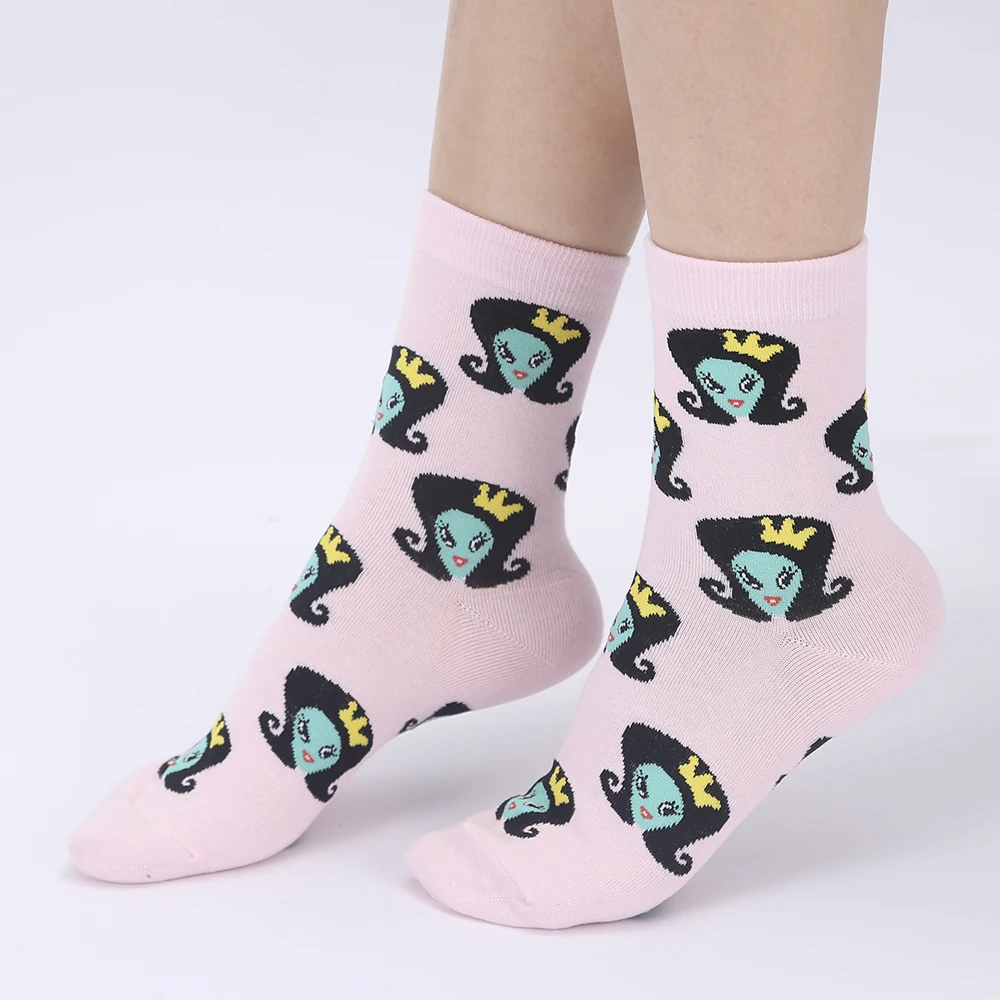 YEADU Women\'s Socks Japanese Cotton Colorful Cartoon Cute Funny Happy kawaii Skull Alien Avocado Socks for Girl Christmas Gift