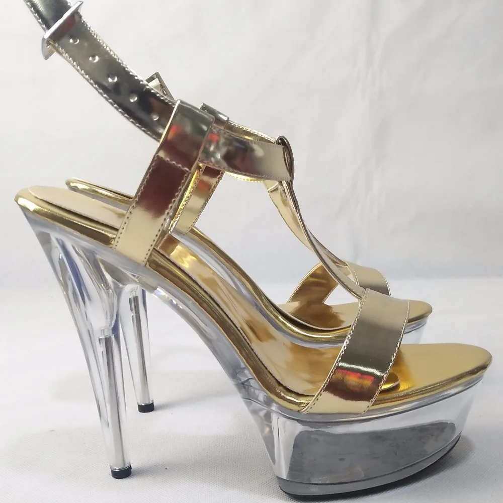 

New gold/black crystal sequined sandals 15 cm ultra high heel dance shoes, gorgeous 6 inch crystal sandals