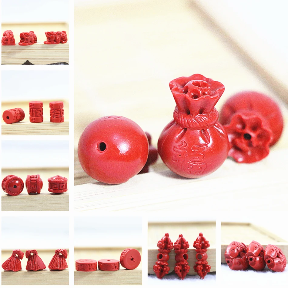 

Special red imitation cinnabar pendant new beads accessories hot sell gems diy jewelry 5pcs B950