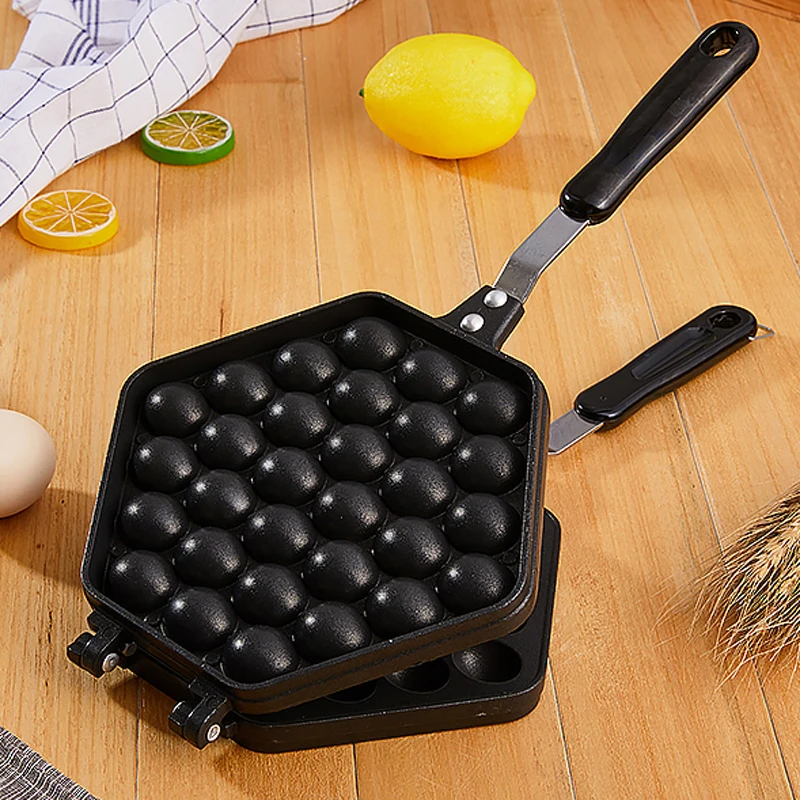 BETOHE QQ Egg Bubble Cake Baking Pan Mold Iron Aluminum Hongkong Waffle Maker Mould Non-stick Coating DIY Muffins Plate