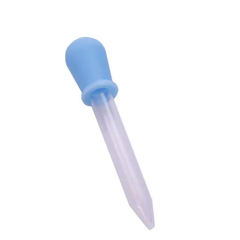 Rosa/blu 5ML trasparente piccolo Silicone plastica alimentazione medicina liquido occhio orecchio graduato pipetta contagocce per materiale scolastico