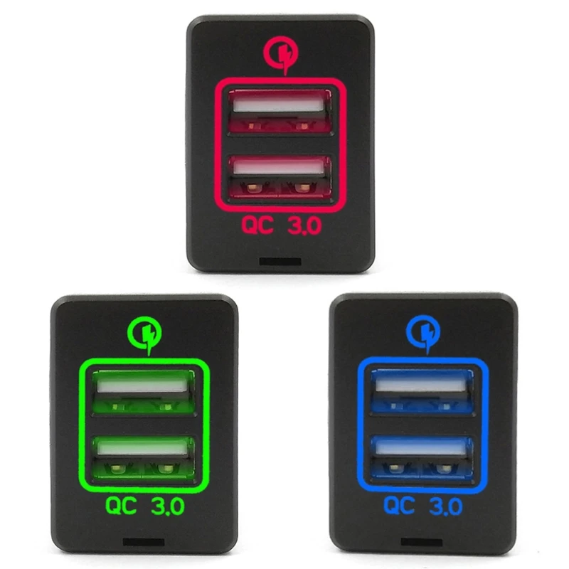 

Автомобильное зарядное устройство Quick Charge 3,0 с двумя USB-портами для TOYOTA Camry Corolla RAV4 Reiz Cruiser