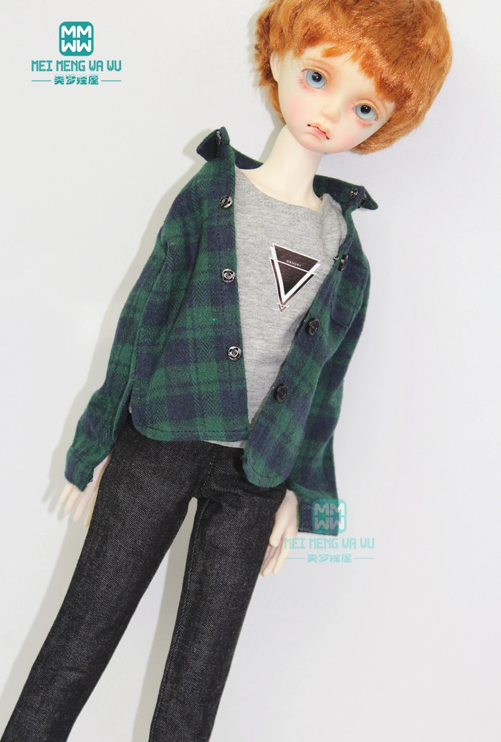 BJD accessories doll clothes for 1/4 BJD YOSD doll fashion vest, plaid shirt