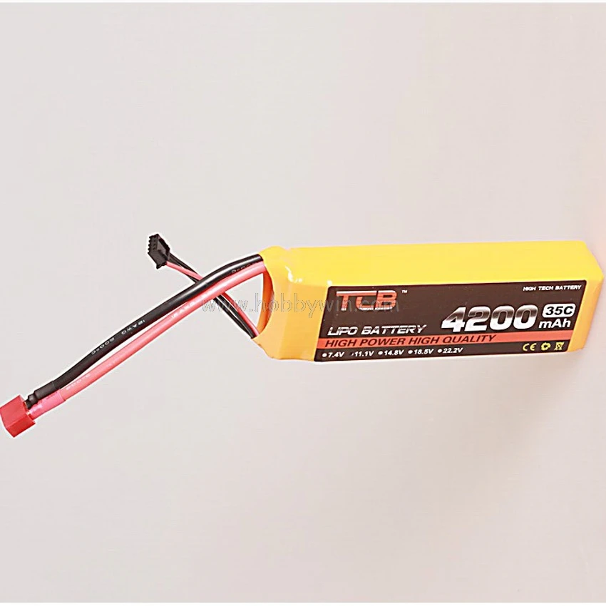 4S 14.8V 4200mAh 25C/35C LiPo Battery T plug RC model LiPoly power pack