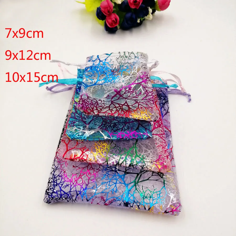 RUIHAOYU 20pcs/lot 4 Colors Organza Bags Gift Bag Wedding Party Decoration Jewelry Packaging Drawstring Storage Bag Gift Pouches