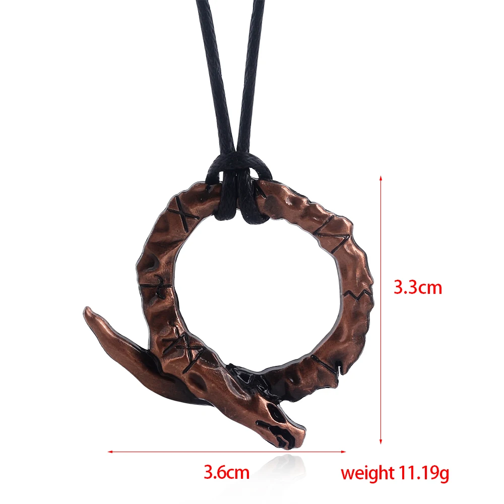 Game GOD OF WAR 4 Necklace Vintage Snake Logo Red Color Pendant For Man Car Woman Bag Jewelry Gift