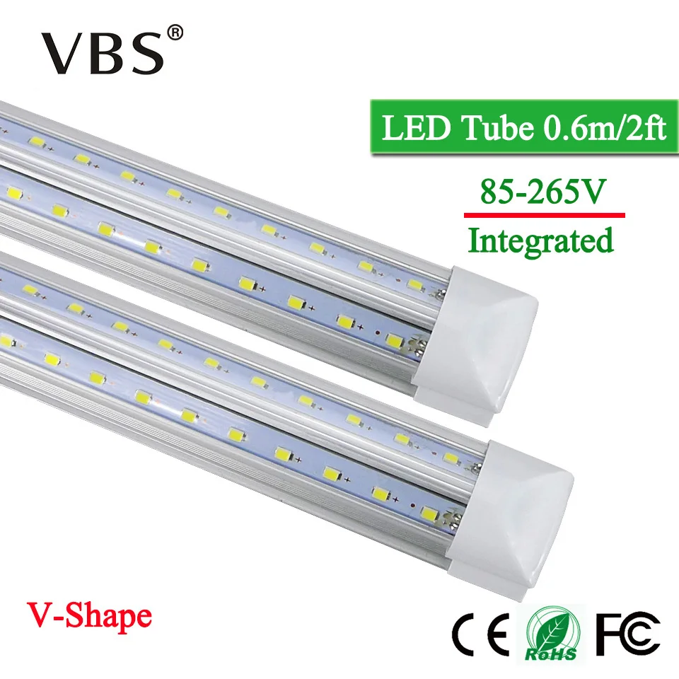 T8 Led Tube Light 20W Integrated Led Bulbs Tubes Lamp 220V 110V 2000lm V-Shape Led Fluorescent Tube Led Light For Home Lighting