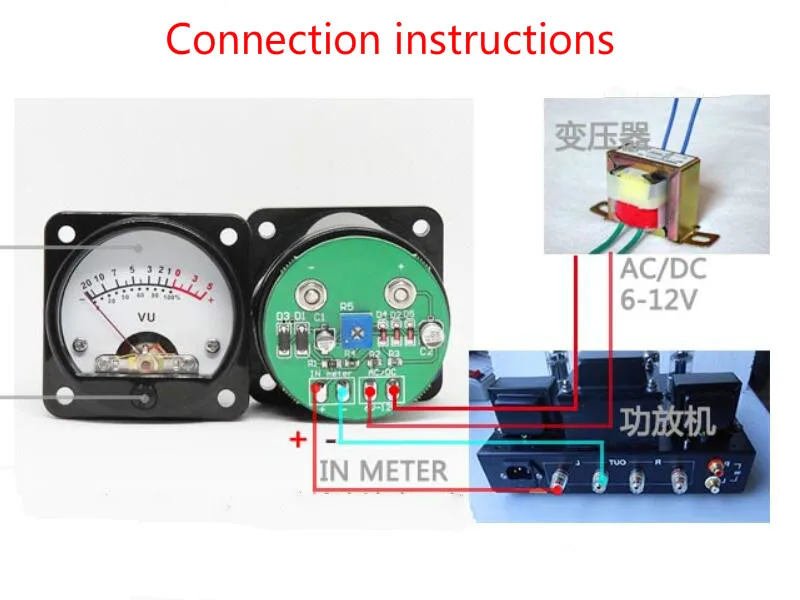 GHXAMP VU Meter Met LED Backlight Voor Achter Driver Board 45mm Pointer type VU Niveau Meter Direct Connect Amp output 2 stks