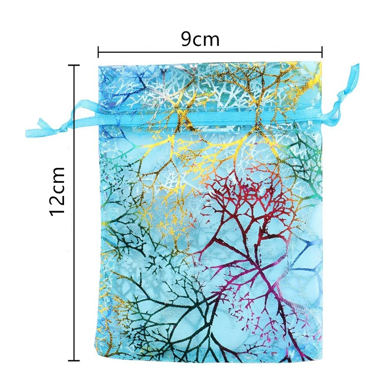 100pc Big Drawable Coral Organza Bags 17x23 20x30 Colorful Storage Bag Christmas Wedding Jewelry Packaging Gift Bags Pouches W14