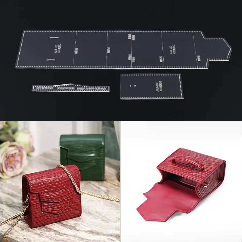 Single Shoulder Satchel Bag Handbag Template Acrylic Mould DIY Handmade Leather Sewing Pattern 33*23*8.5cm