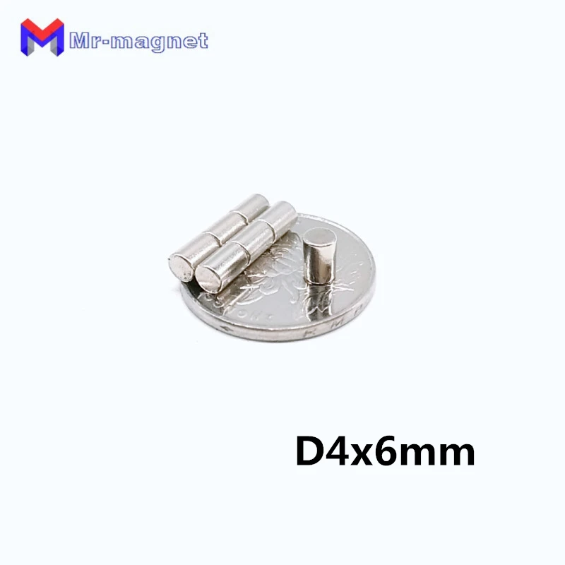 

200pcs 4 x 6 mm magnet Super Strong N35 D4*6 4x6 Craft Permanet Powerful Rare Earth NdFeB Neodymium Magnets Dia.4x6 magnet 4*6mm