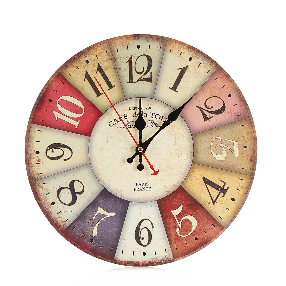 Wall Clock Beautiful Colorful Living Room Bar Cafe Personality Loft Industrial Wind Large Decorative Nostalgic Retro Watch 60049