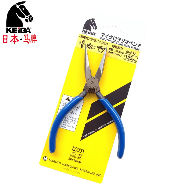 High quality KEIBA imported long nose pliers M-615 M-616 M-616F Electronic Pliers Tsui jewelry seamless pliers made in Japan