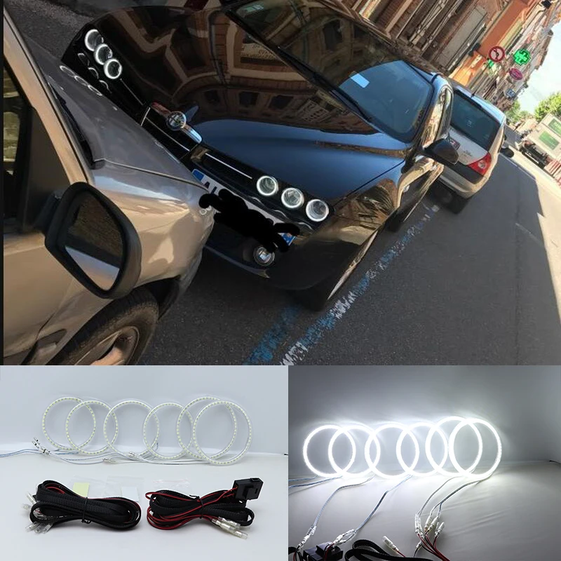 Ultra bright SMD white LED angel eyes  ring kit daytime running light DRL for Alfa Romeo 159 2005-2011 Car Styling