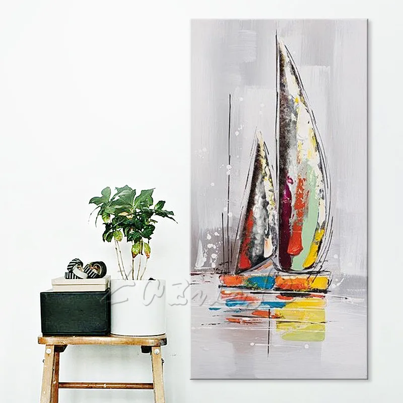 

Hand painted large modern seascape abstract canvas oil painting wall decor Art pictures for living room cuadro home decoracion7