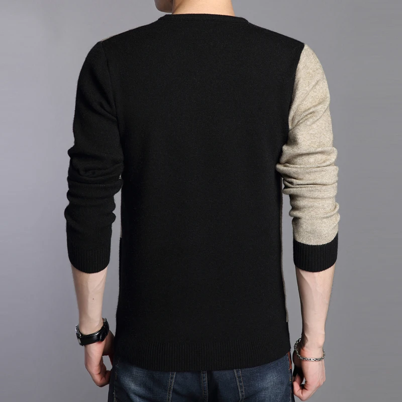 Liseaven suéter masculino, casual, com gola redonda, pulôver de manga comprida
