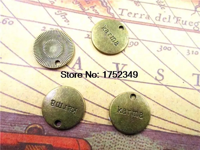 15pcs--Karma Charm,Antique bronze karma Pendants/Charms, DIY Supplies, Jewelry Making,19mm