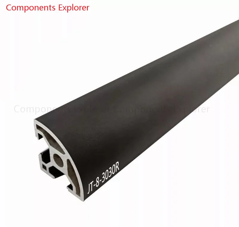 Arbitrary Cutting 1000mm 3030 Arc Black Aluminum Extrusion Profile,Black Color.