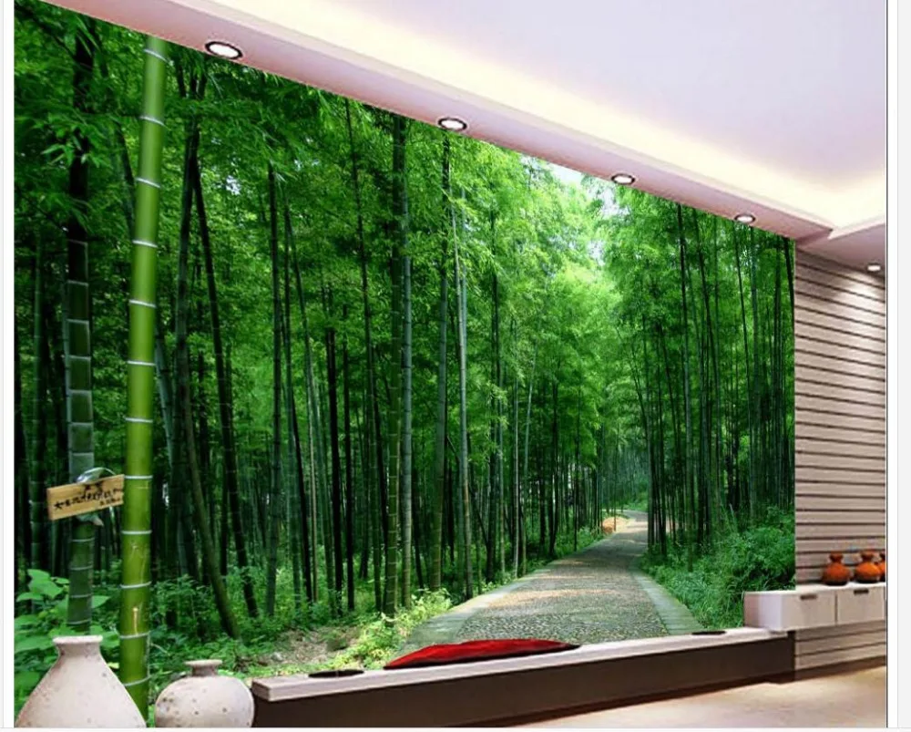 

Home Decoration 3d bathroom wallpaper Road Bamboo Backdrop photo wall murals wallpaper