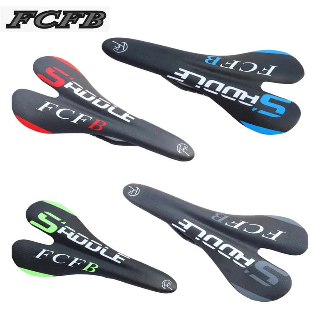 FCFB Bicycle glossy Matte carbon saddle top version seatpad MTB bike full carbon saddle Road Bike front sella seat Bicycle Prats