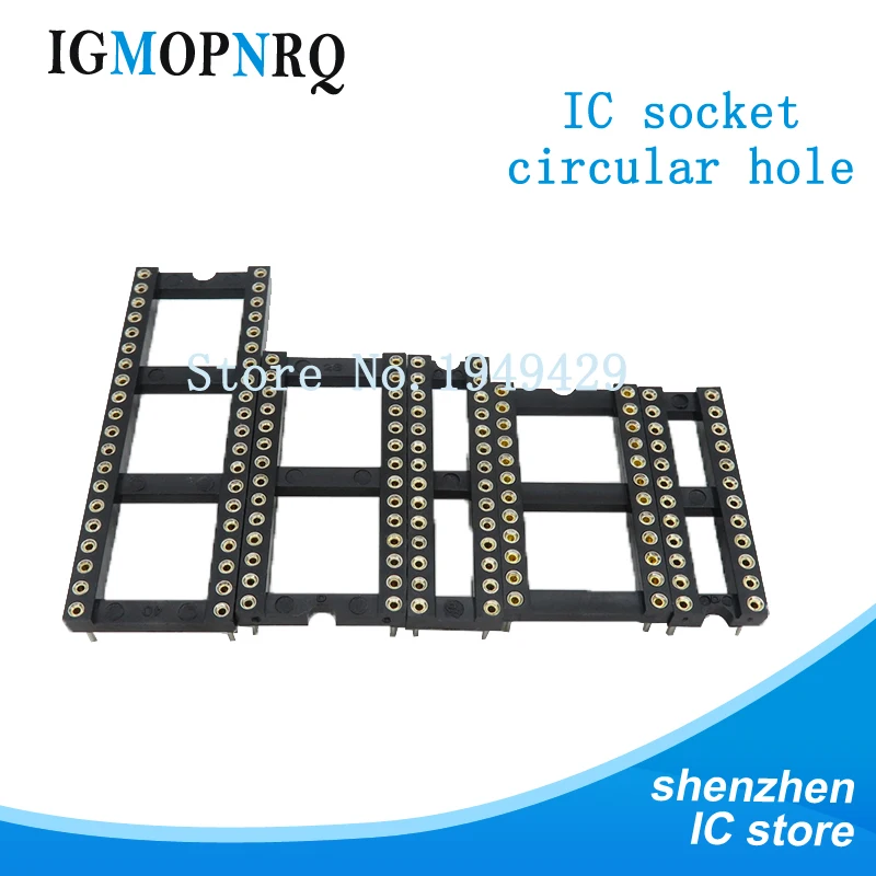 10PCS Round Hole IC socket Connector DIP 6 8 14 16 18 20 24 28 pin Sockets DIP6 DIP8 DIP14 DIP16 DIP18 DIP20 DIP28  pins