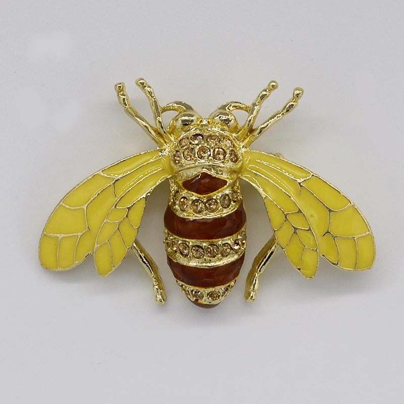 60pcs/lot Mixed Color (Can Notes Color) Wholesale Rhinestone Enamel Honey Bee Fashion Pin brooches Jewelry gift C101709