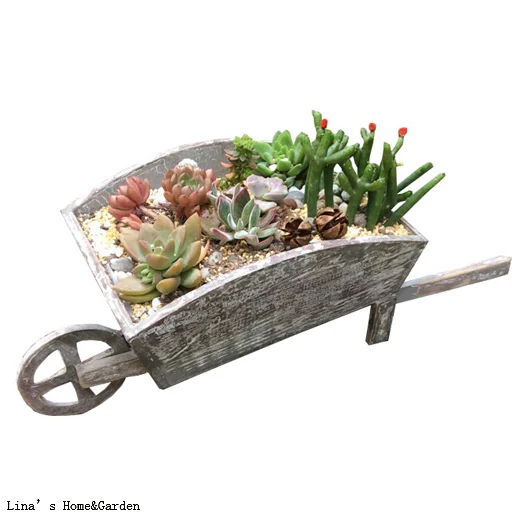 

hand crafted shabby chic aged Wooden Wheelbarrow Planter Pattern