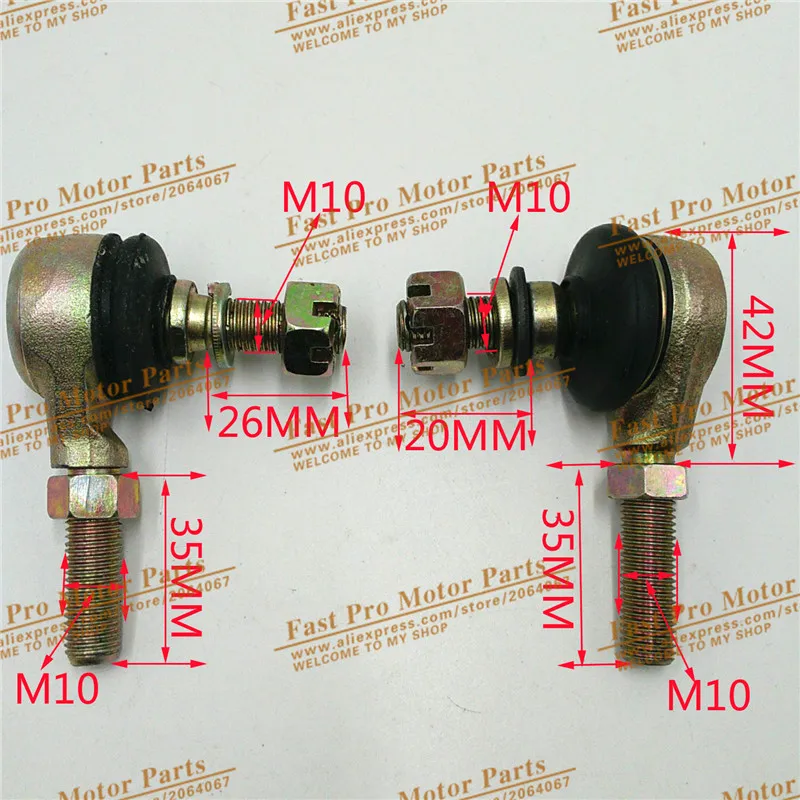 Joint Ball U-joint 10mm Tie Rod End for ATV Turn joint ball rod Spare Parts