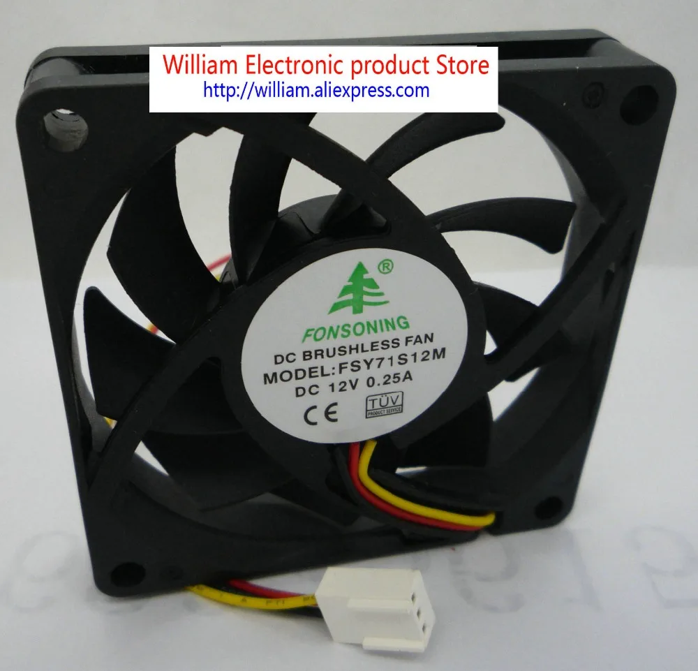 New Original FONSONING 70*70*15MM 12v 0.25a fsy71s12m 3 line tachometer signal cooling fan