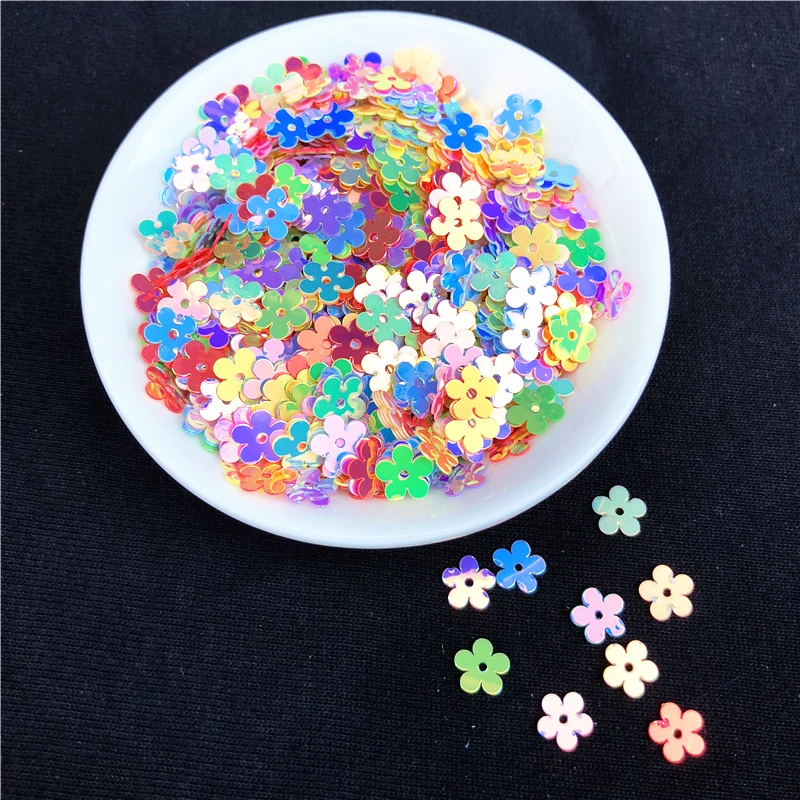 500pcs/lot Size 7mm Five-fingers Flowers loose Sequins Paillettes Flat Plum Sequin Sewing Craft,Women Garments Accessories