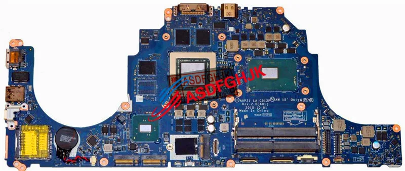 

Original FOR Dell FOR Alienware 17 R3 Laptop Motherboard i7-6700HQ 2.6GHz CPU DVV6W 0DVV6W CN-0VV6W AAP21 LA-C912P fully tested