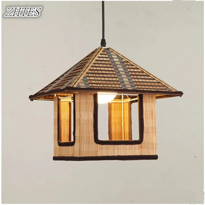 

Vintage Creative House Chandelier Handmade Bamboo Bedroom Restaurant Decorative Lighting