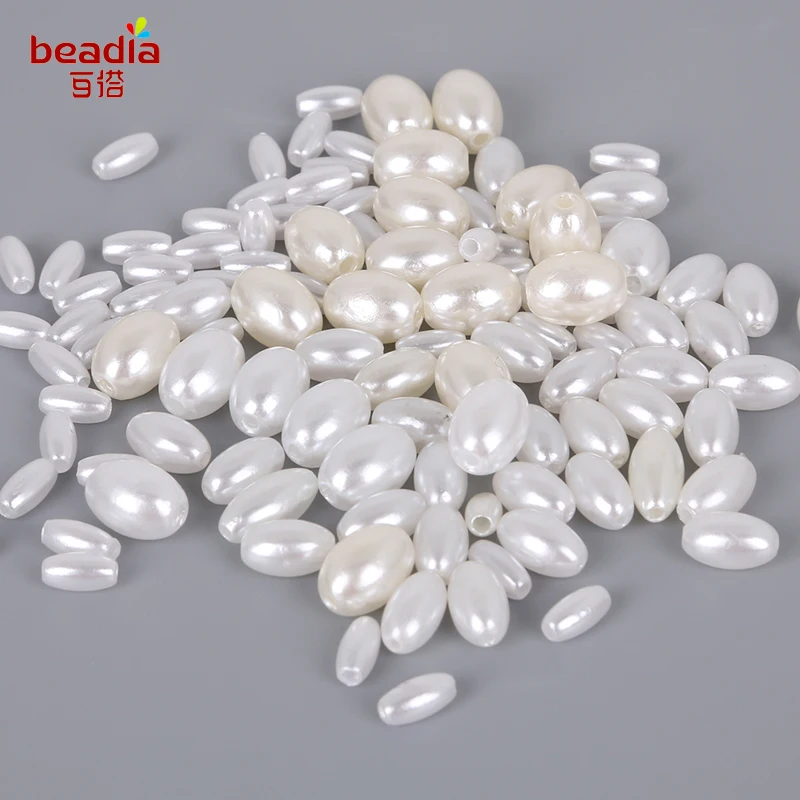 Free Shipping Oval 4x8/6x10/6x12/8x11mm Natural Colors Plastic ABS Imtitaion Pearl Loose Spacer for Jewelry Findings Making