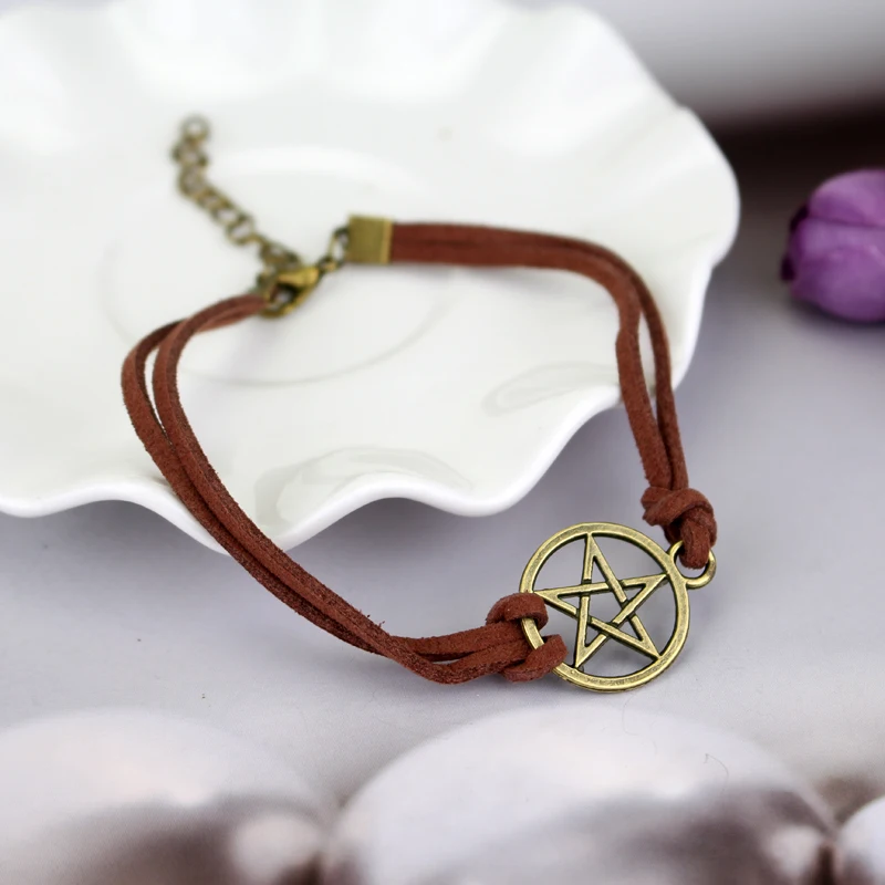 Supernatural Deans Protection Amulet Charm Women Cosplay Star Pentagram bracelet Supernatural Deluxe Fandom bracelet