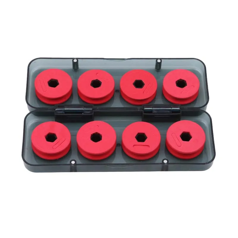 8/16Pcs Foam Winding Board Fishing Line Shaft Bobbin Spools Tackle Box Red Lines Fishing Lure Hook Rig Bait Storage Case