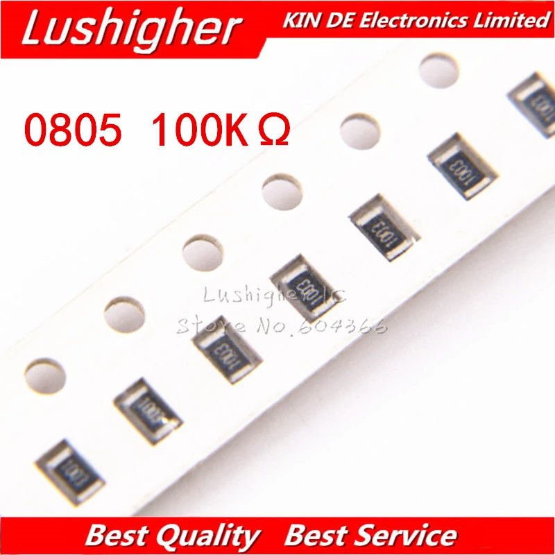 

100PCS 0805 SMD Resistor 5% 100K Ohm 1003 100Kohm 104