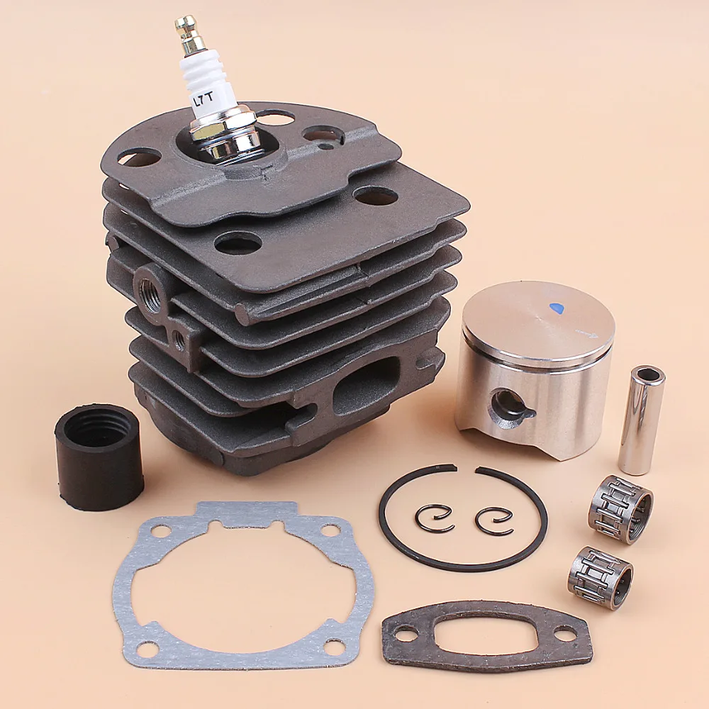 Kit de joint de collecteur d'admission de roulement de Piston de culasse de 45mm pour Husqvarna 55 51 50 pièces de moteur de tronçonneuse plaque Nikasil